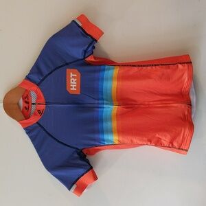 Scudo Pro Cycling Jersey Size (S) Orange Blue Bicycle Zipper